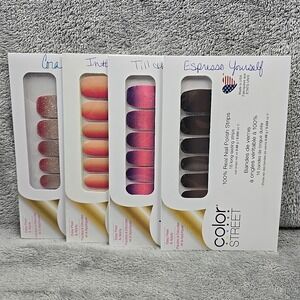 Lot‎ Of 4 Color Street Real Nail Polish Strips Multicolor Glitter Sparkles